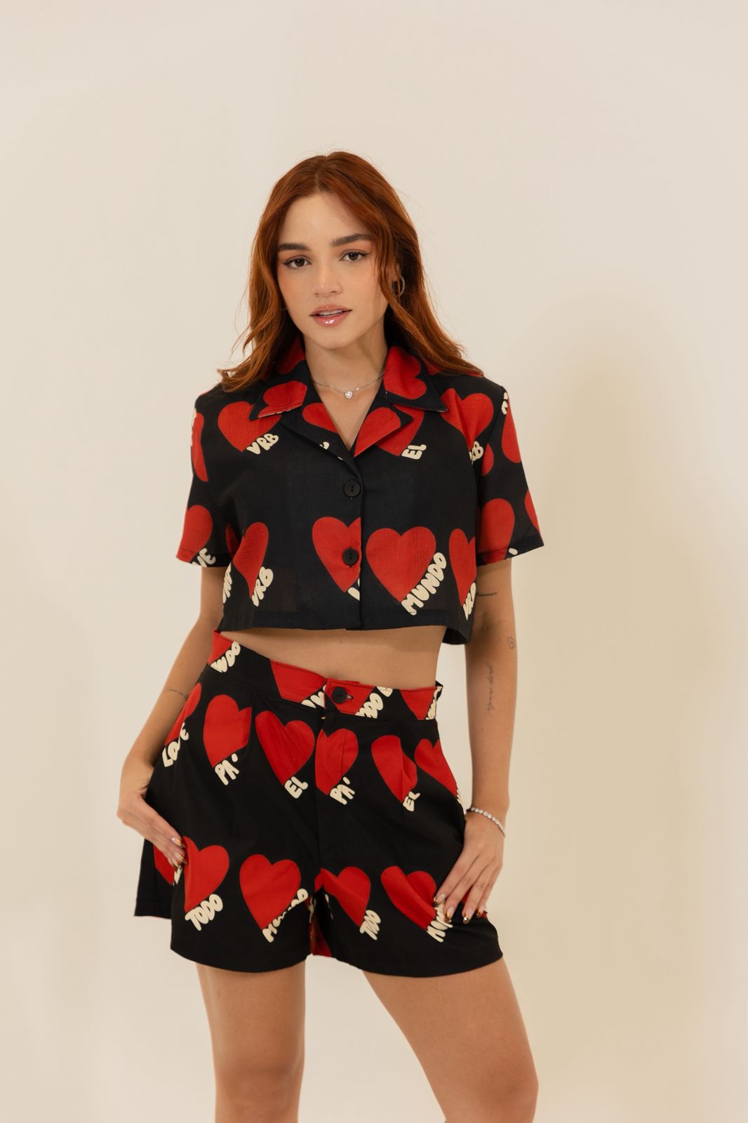 CAMISA CORTA HEARTS - PRE ORDER