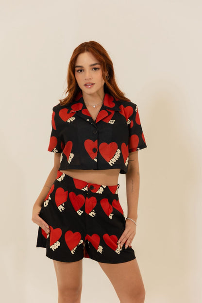 CAMISA CORTA HEARTS - PRE ORDER