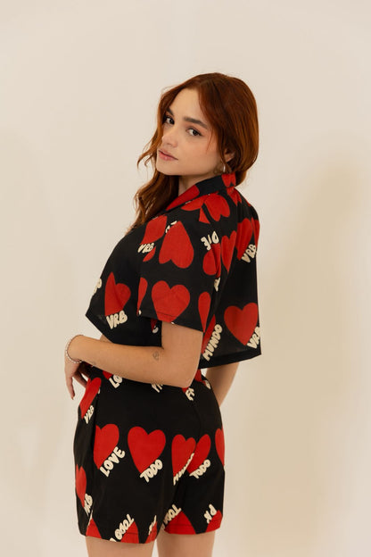 CAMISA CORTA HEARTS - PRE ORDER