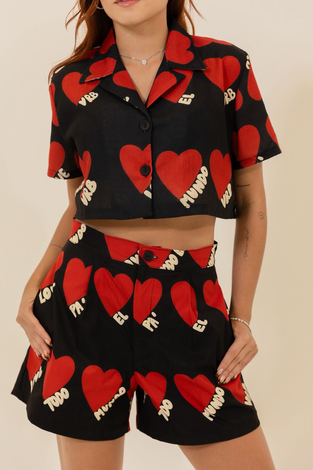 CAMISA CORTA HEARTS - PRE ORDER