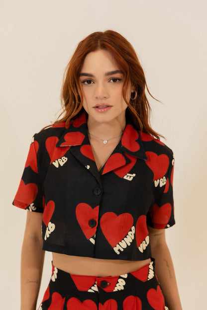 CAMISA CORTA HEARTS - PRE ORDER