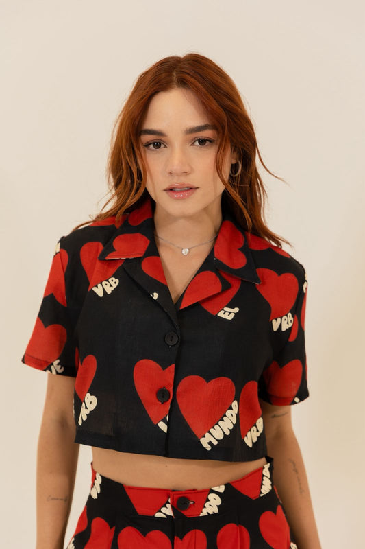 CAMISA CORTA HEARTS - PRE ORDER