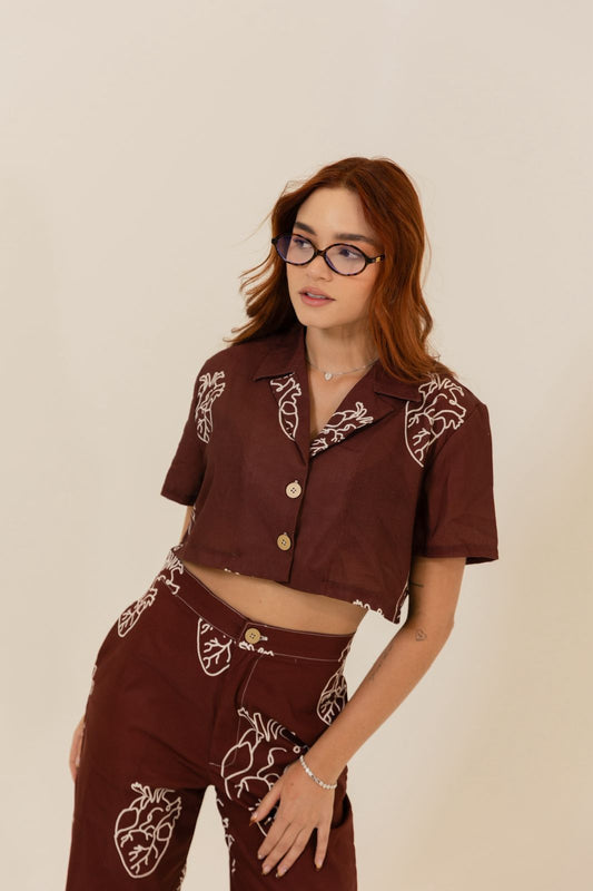 CAMISA CORTA ANATOMICO WINE - PRE ORDER