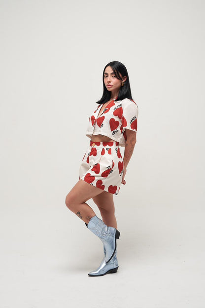Short (Corazones Rojos) LOVE PA TO’ EL MUNDO
