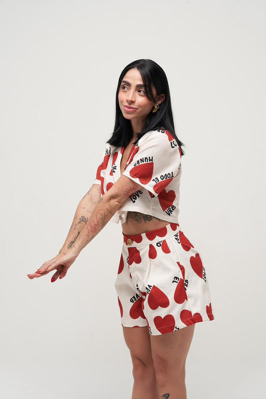 Short (Corazones Rojos) LOVE PA TO’ EL MUNDO
